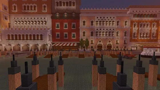 Jump course along the waterfront facades