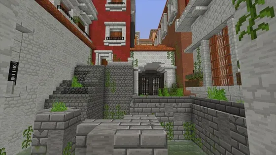 Narrow canal alley on the route