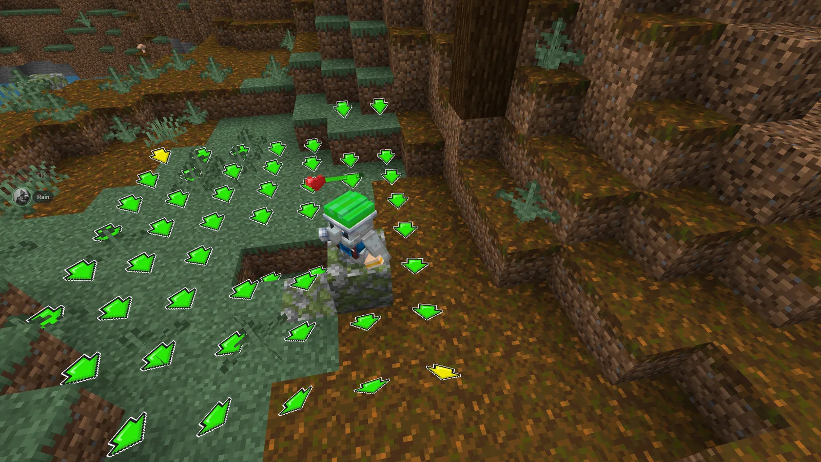 The builder golem laying out a field of blocks