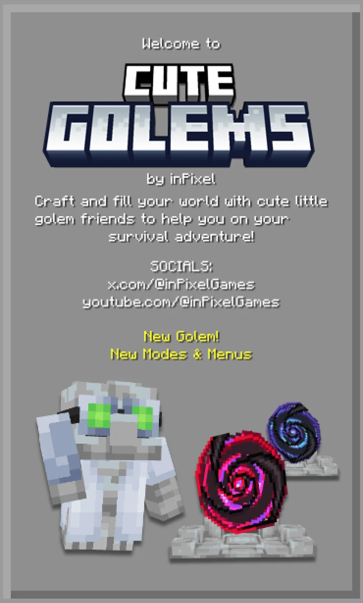 Cute Golems guide, welcome page