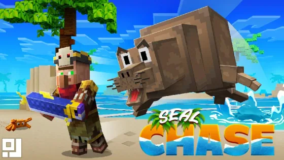 Seal Chase Infinite Parkour key art, an inPixel Minecraft parkour world