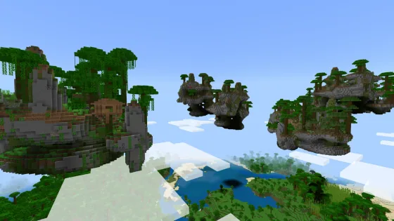 Jungle sky islands floating above the world