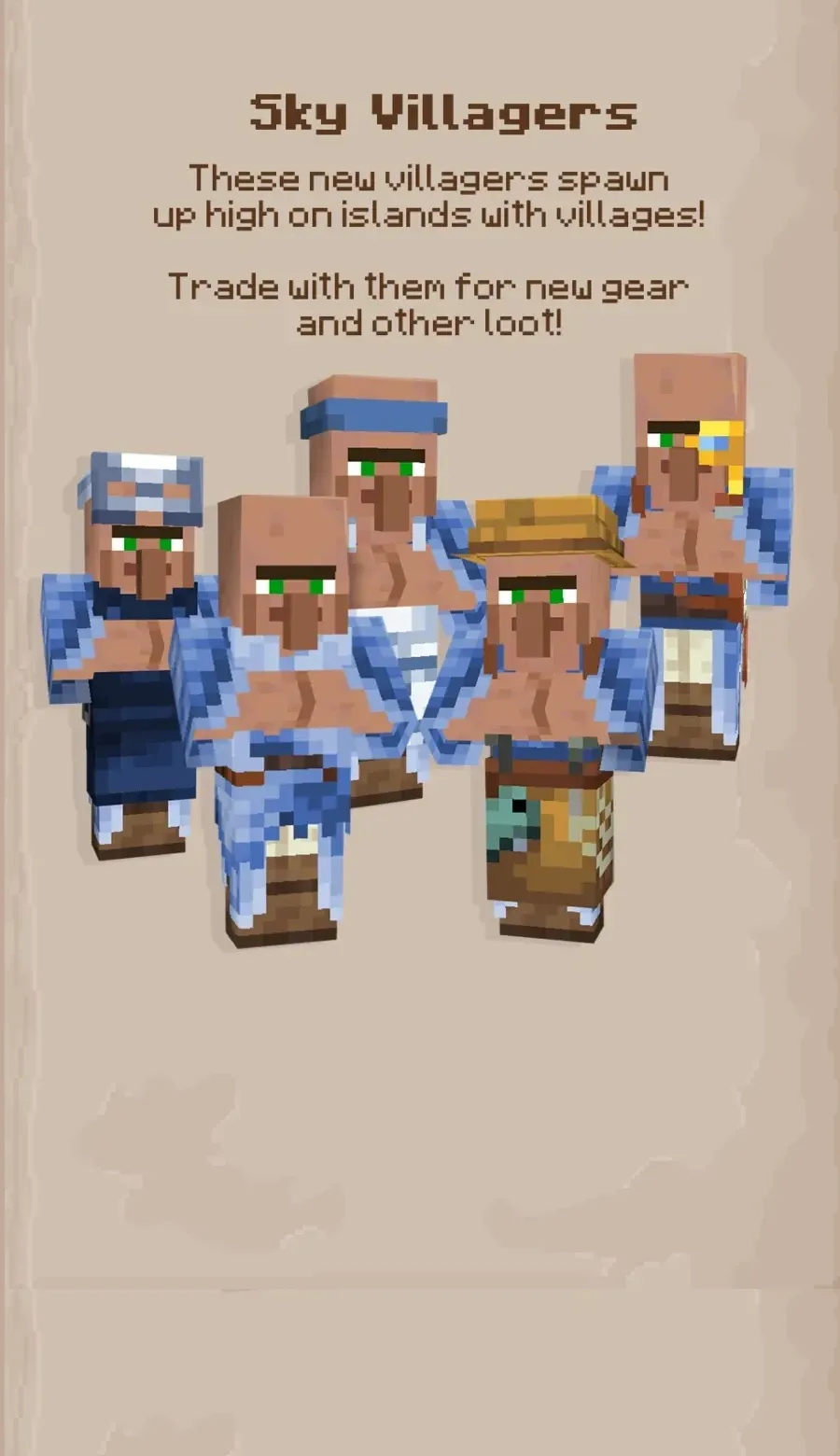 Sky Islands guide, Sky Villagers and trading