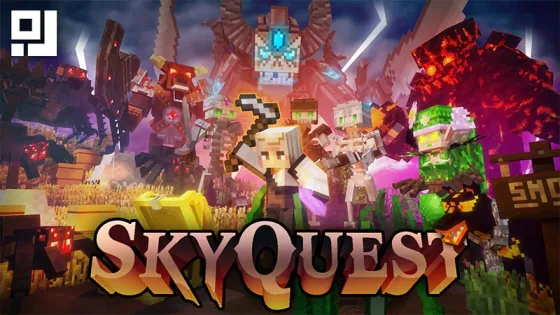 Sky Quest key art, an inPixel Minecraft quest adventure world